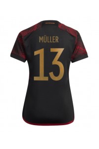 Fotbalové Dres Německo Thomas Muller #13 Dámské Venkovní Oblečení MS 2022 Krátký Rukáv